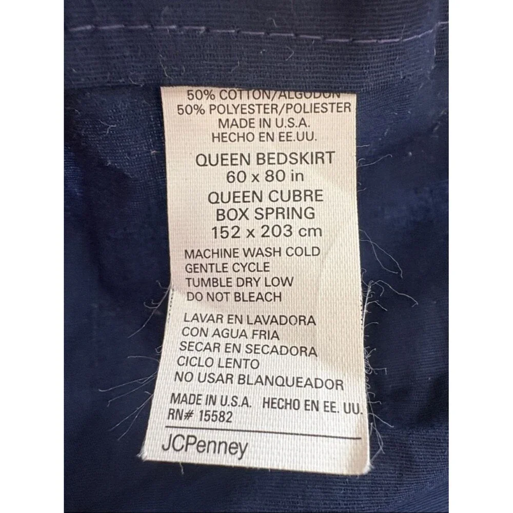 jcpenney Navy Blue Queen Bed Skirt
